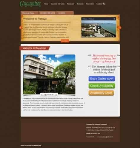 ออกแบบเว็บไซต์ Cucumber Hotel Pattaya