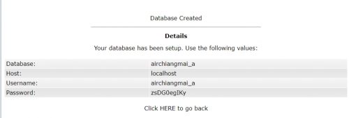 database สร้างแล้ว