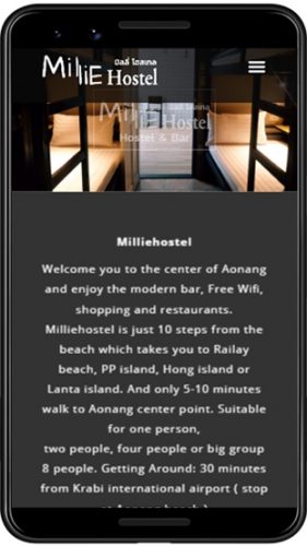Homepage เว็บไซต์ที่พัก โรงแรม