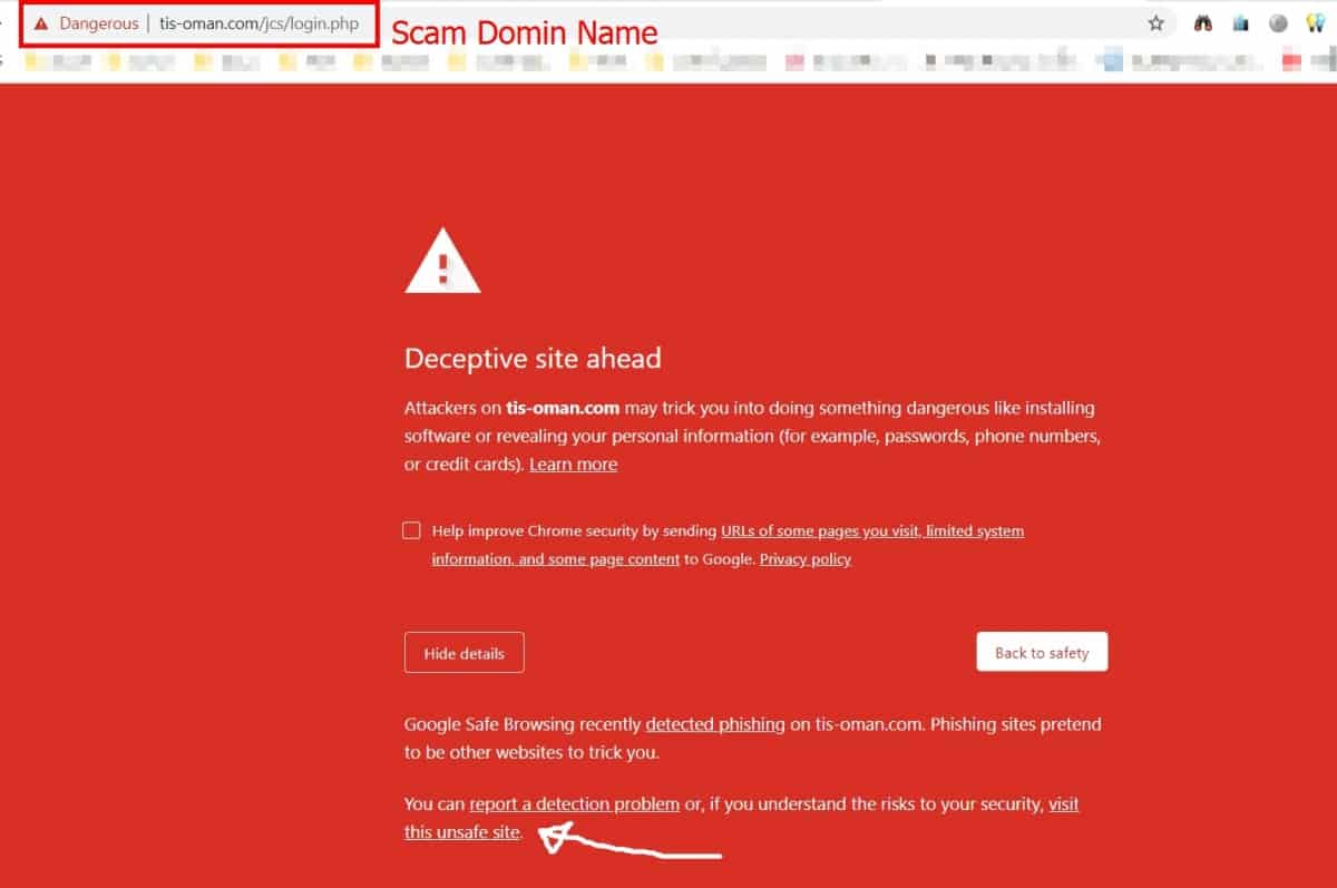 scam domain name