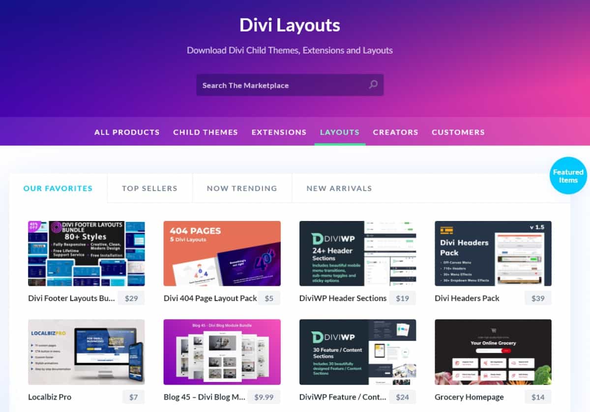 divi layout